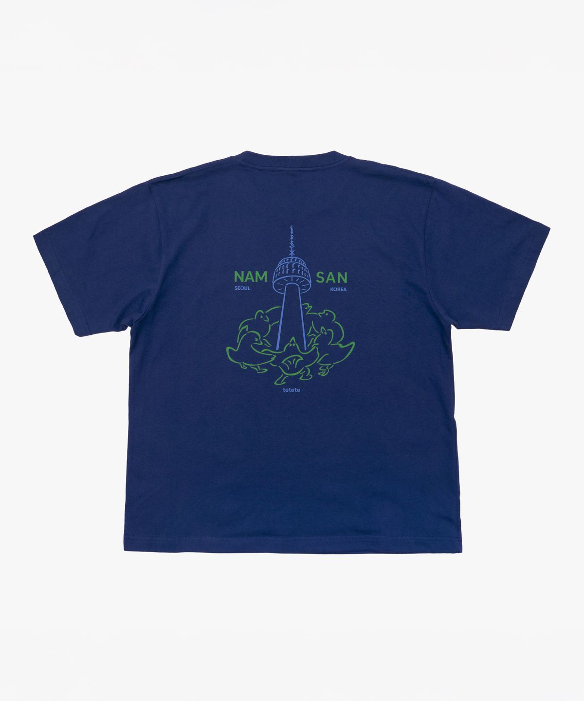 떼떼떼(TETETE) 남산 그래픽 반팔티 (블루)
