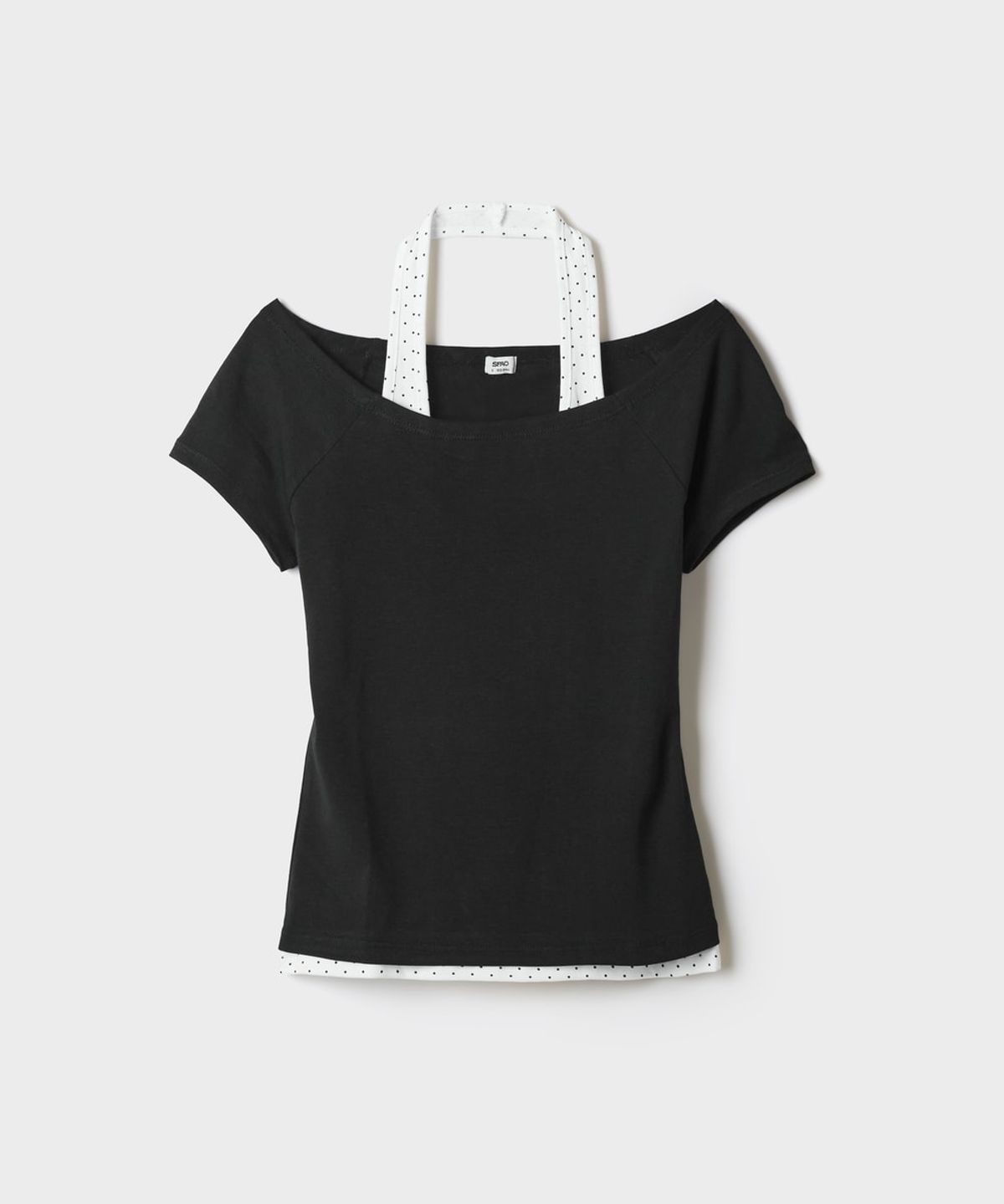 스파오(SPAO) 홀터넥 나시 레이어드 반팔티 (RE)_SPRWG37G34