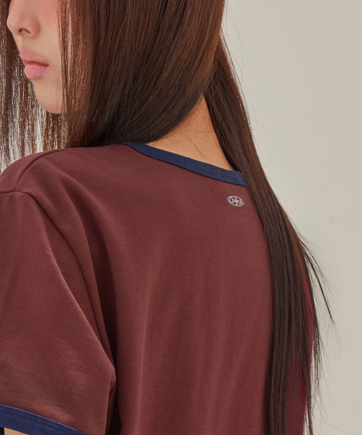 런던다다(LONDONDADA) LDD Vintage Star Ringer T-Shirt, BURGUNDY