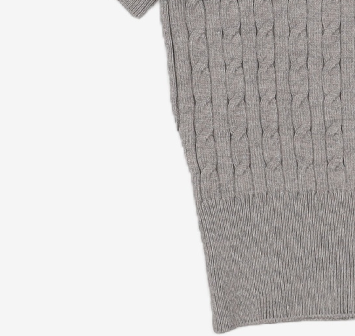 미쏘(MIXXO) 반하이넥 반팔 케이블 풀오버_MIWKAF31RT L