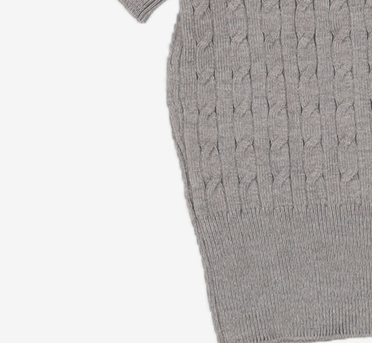 미쏘(MIXXO) 반하이넥 반팔 케이블 풀오버_MIWKAF31RT L