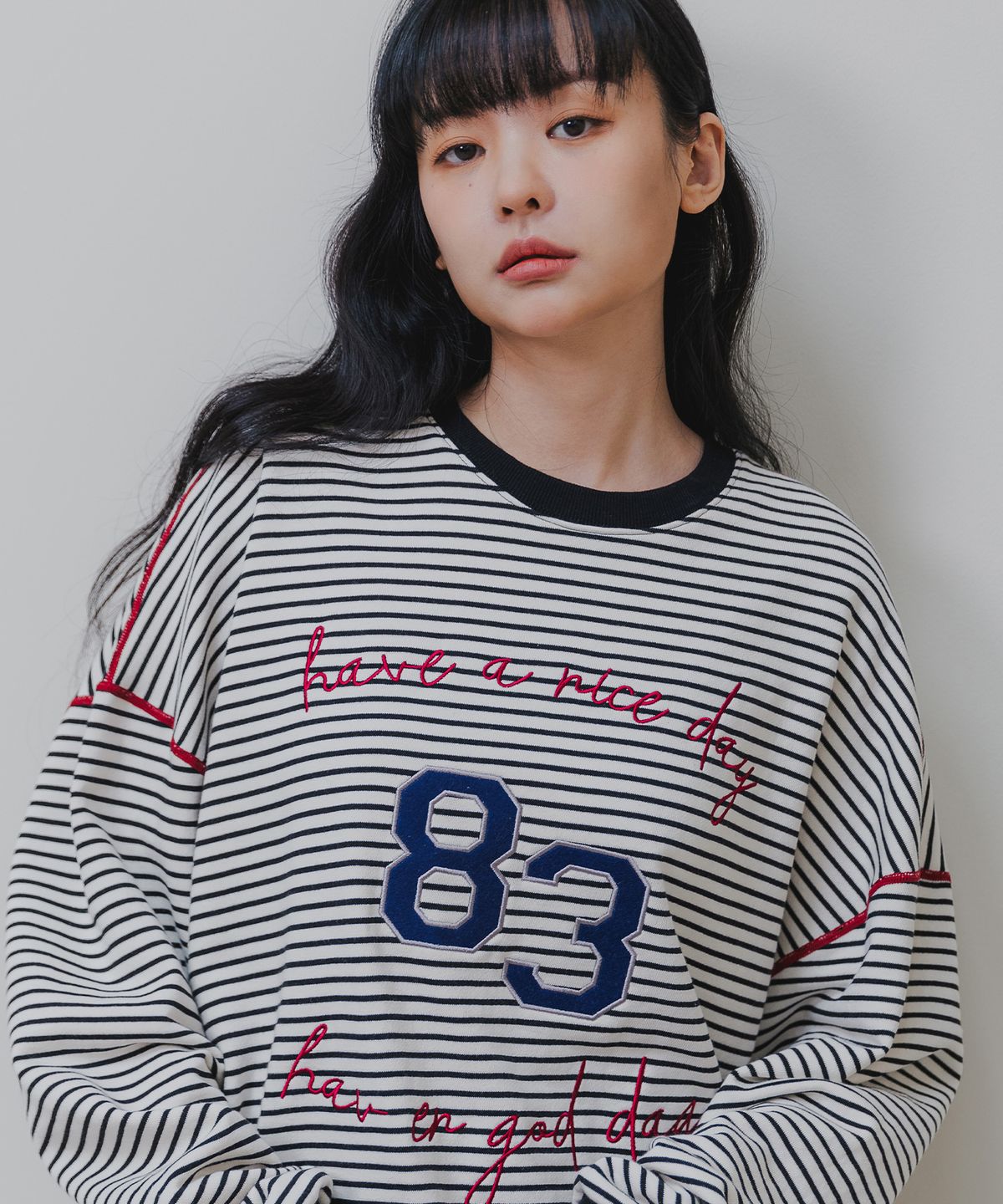 바켄(BAKKEN) [우먼] 83 스트라이프 스웻 셔츠 BK5972 (3COLOR)