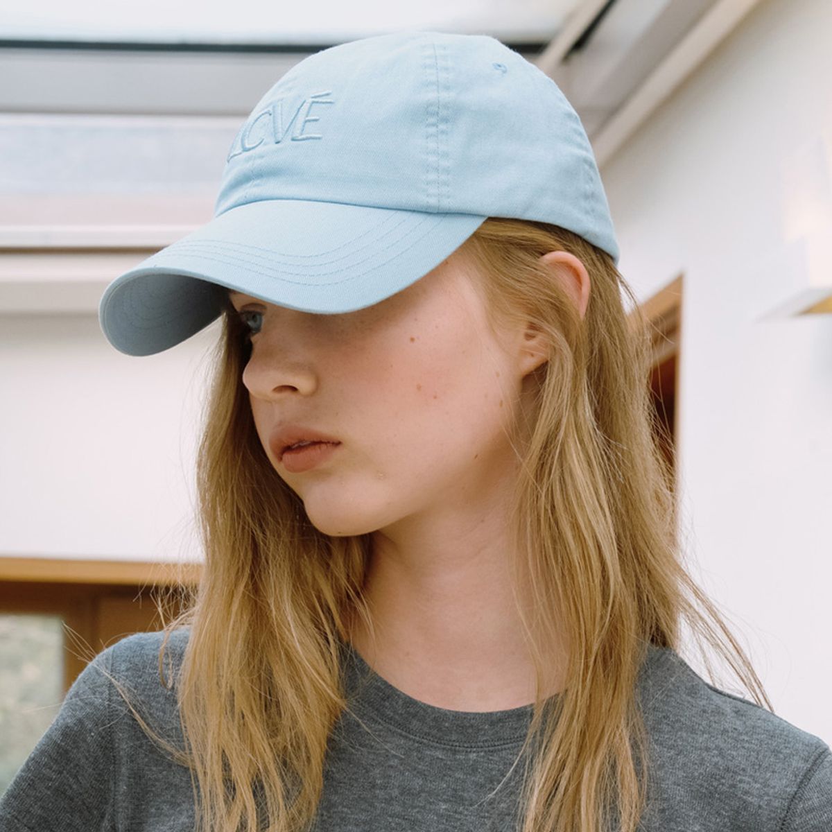 엘씨브이(LCVE) LCVE LOGO WASHED COTTON BALL CAP_SKYBLUE