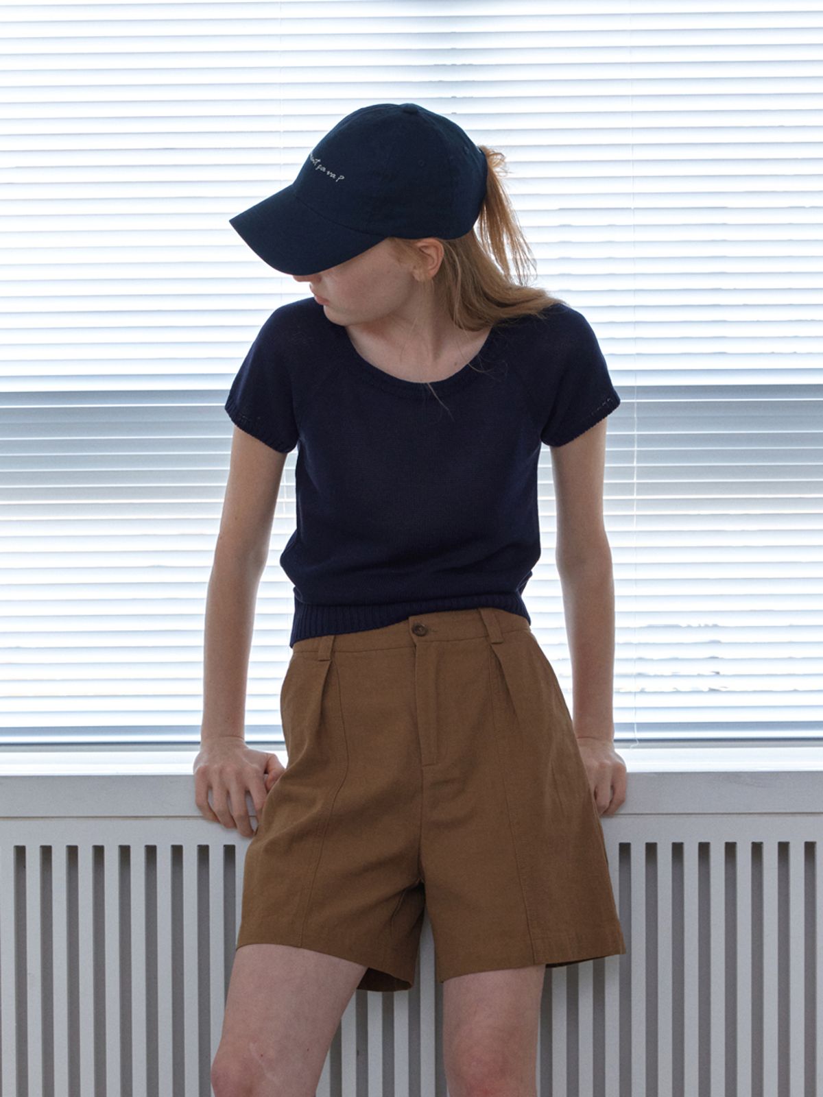 엘씨브이(LCVE) LETTERING WASHED COTTON BALL CAP_NAVY