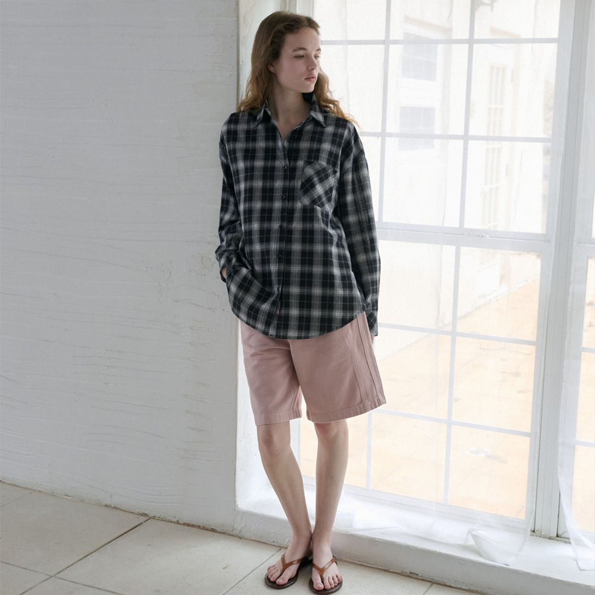 엘씨브이(LCVE) BERMUDA DENIM PANTS_LAVENDER