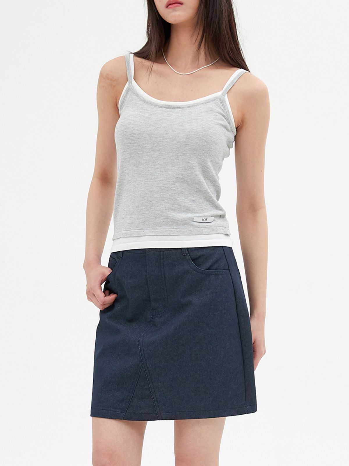 엘씨브이(LCVE) COTTON MINI SKIRT_INDIGO BLUE