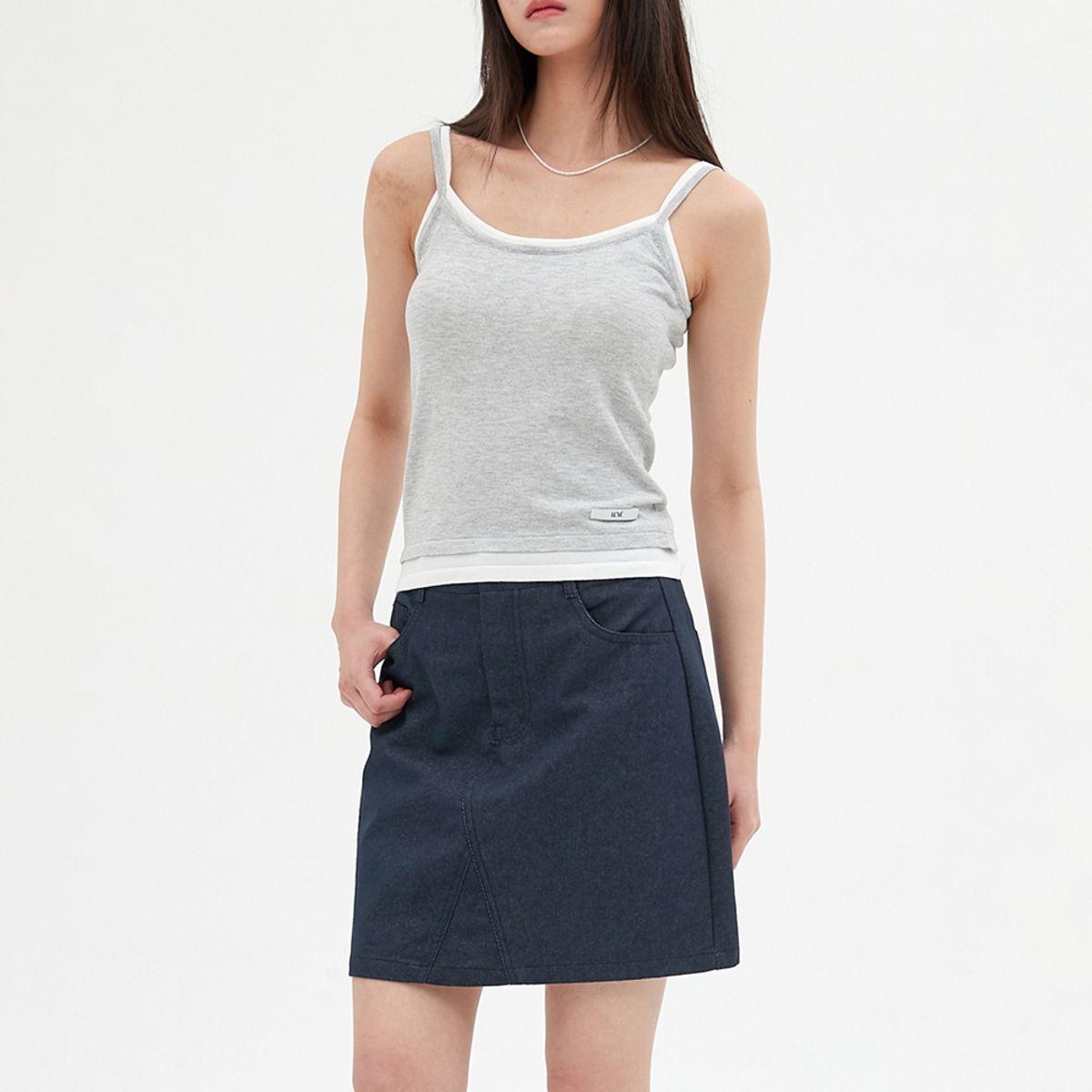 엘씨브이(LCVE) COTTON MINI SKIRT_INDIGO BLUE