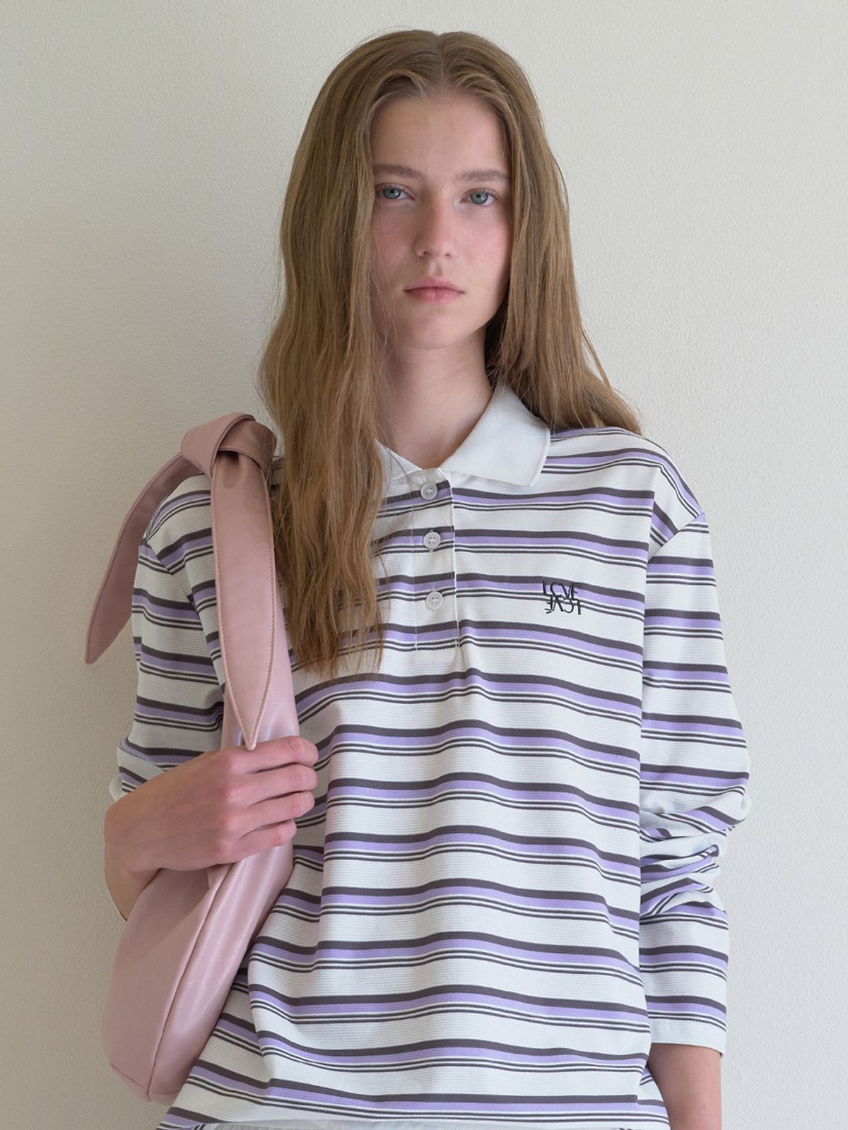 엘씨브이(LCVE) STRIPE RUGBY T-SHIRT_PURPLE