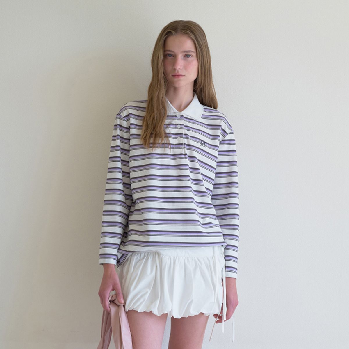 엘씨브이(LCVE) STRIPE RUGBY T-SHIRT_PURPLE