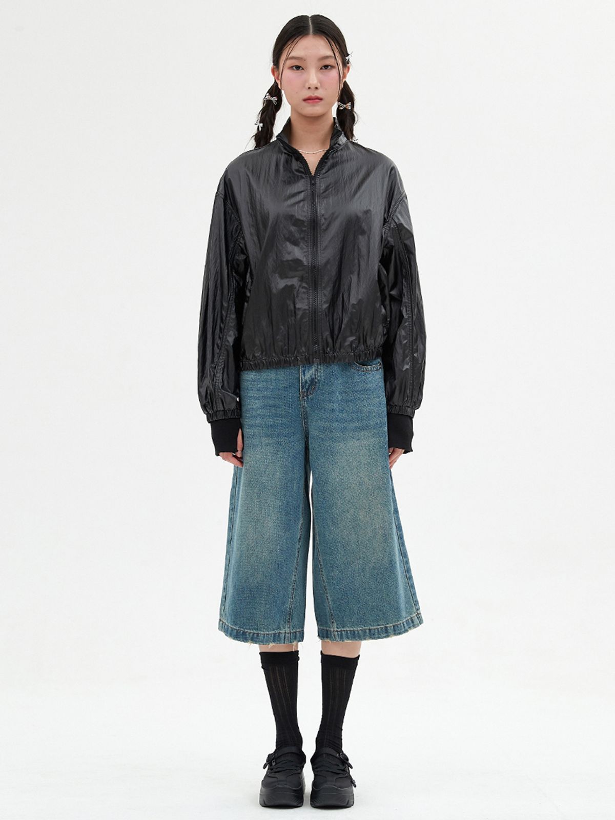 엘씨브이(LCVE) HIGH-NECK WINDBREAKER JUMPER_BLACK