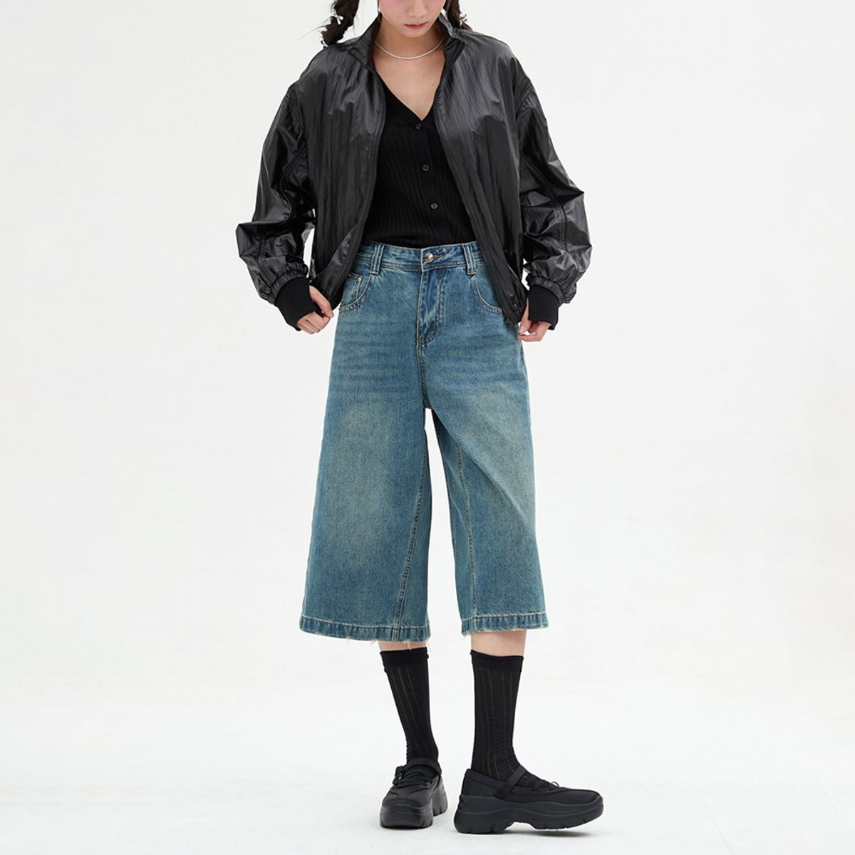 엘씨브이(LCVE) HIGH-NECK WINDBREAKER JUMPER_BLACK