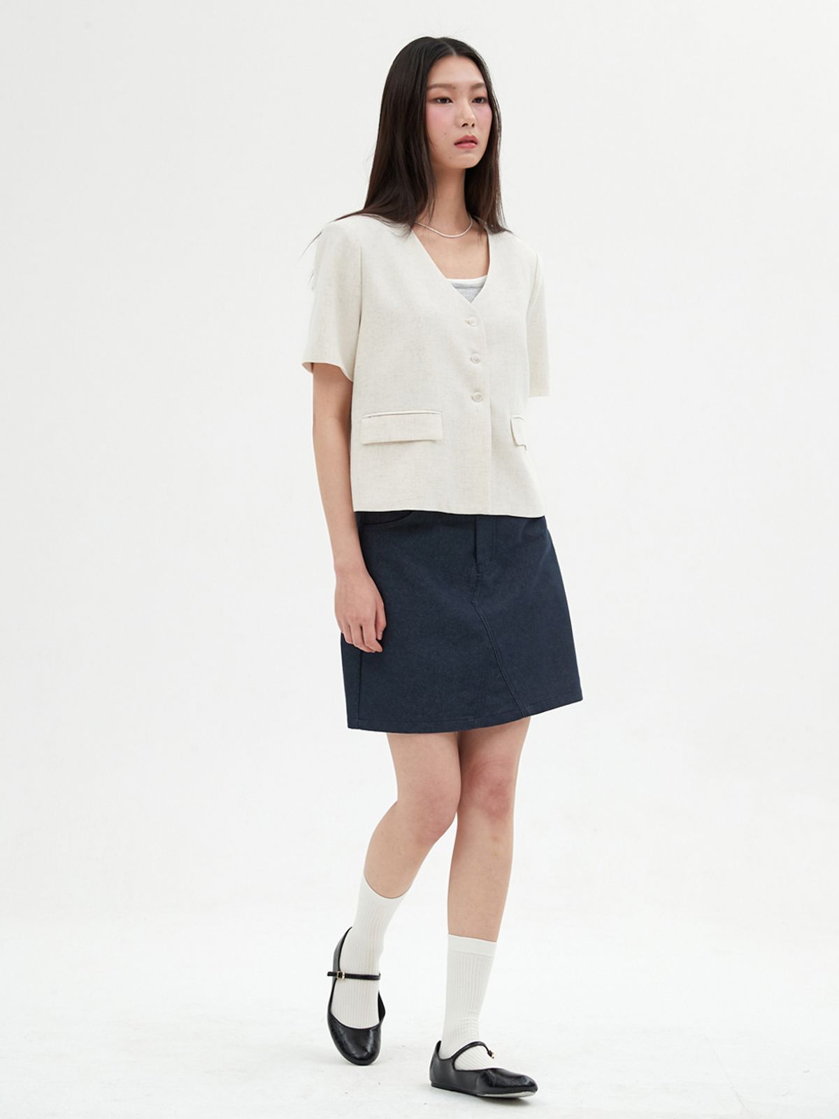 엘씨브이(LCVE) LINEN SHORT SLEEVE JACKET_BEIGE