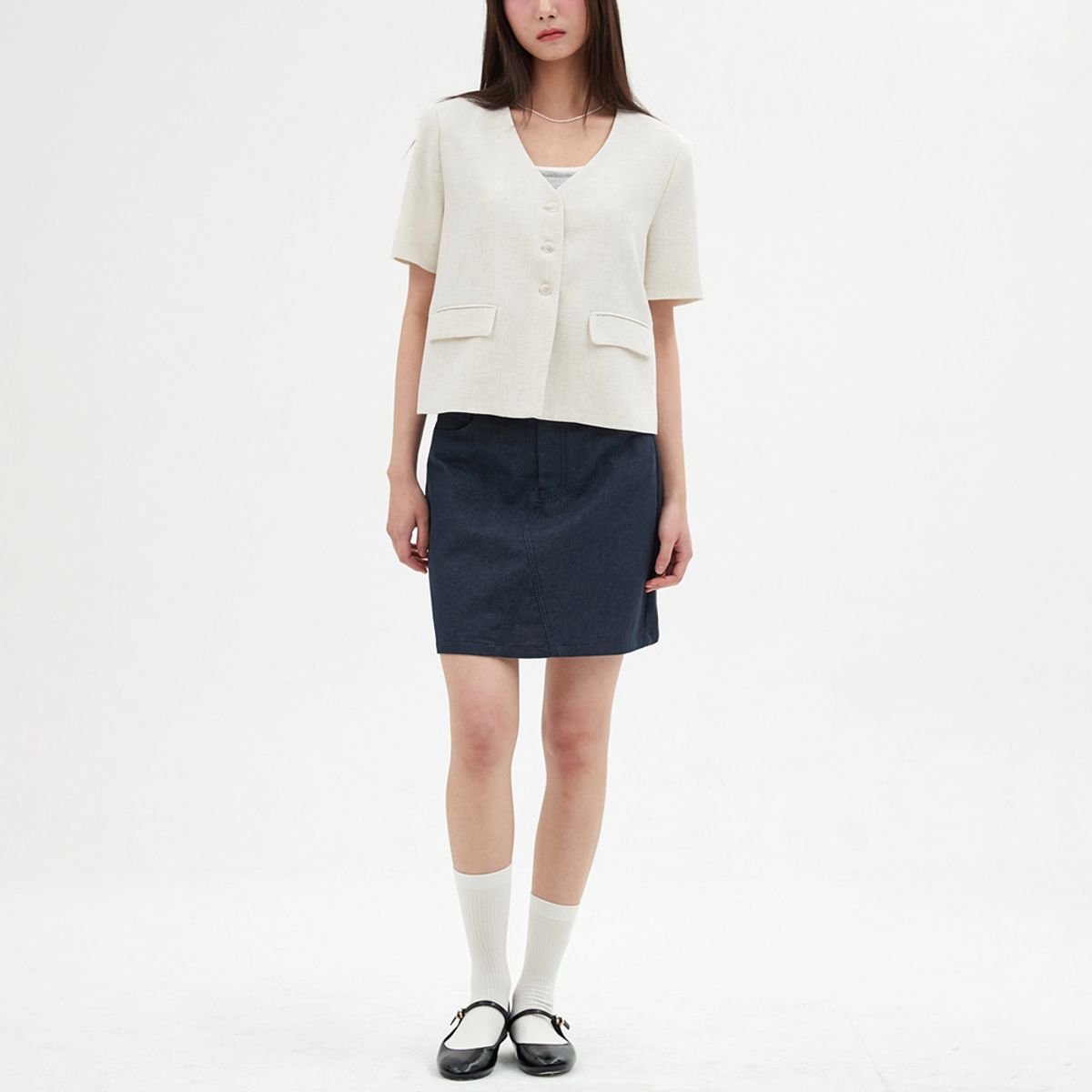 엘씨브이(LCVE) LINEN SHORT SLEEVE JACKET_BEIGE