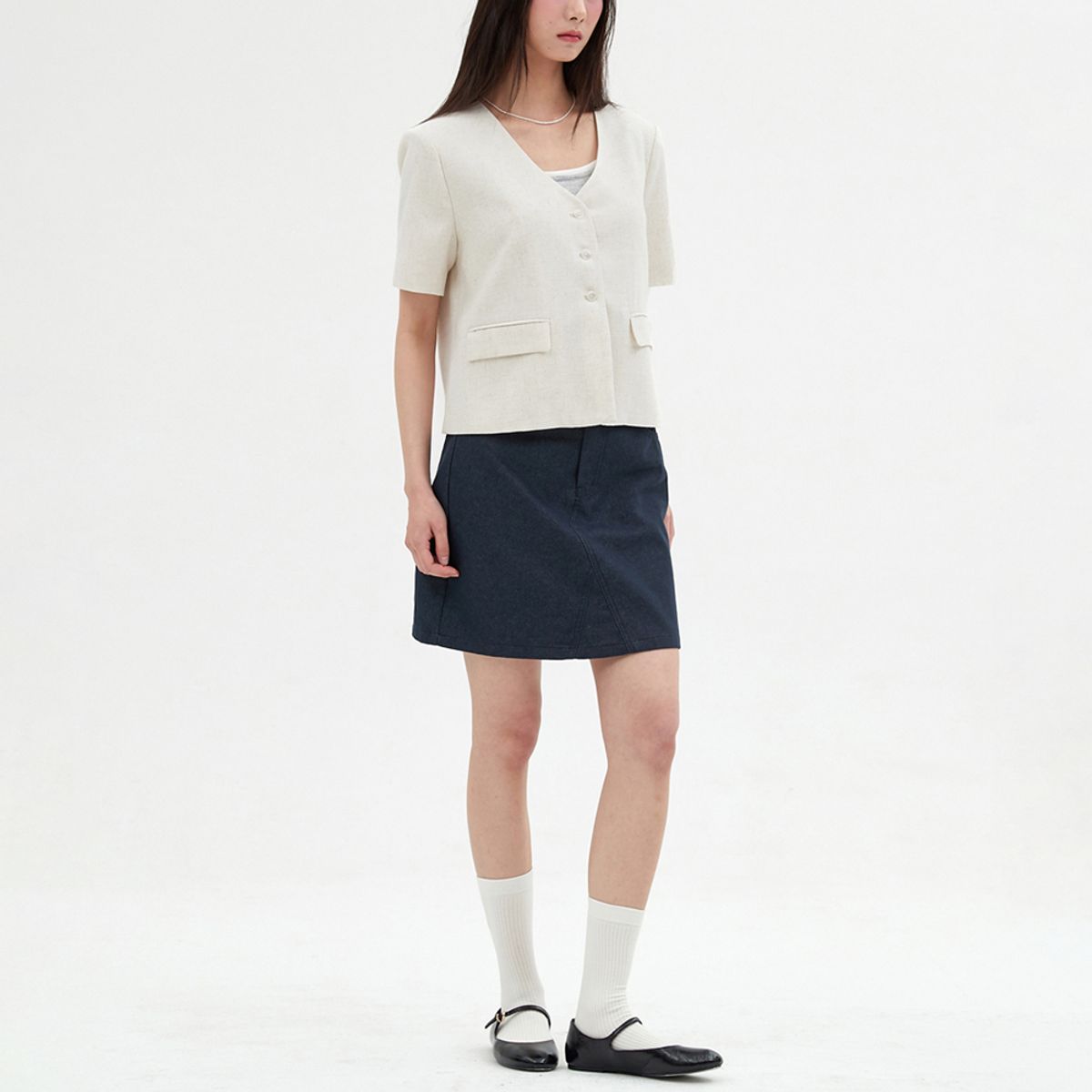 엘씨브이(LCVE) LINEN SHORT SLEEVE JACKET_BEIGE