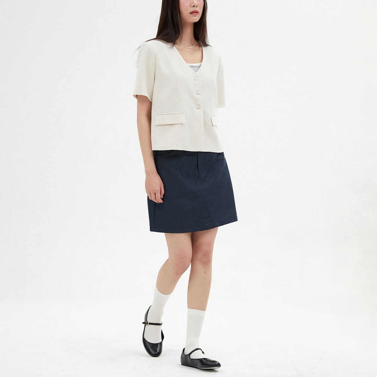 엘씨브이(LCVE) LINEN SHORT SLEEVE JACKET_BEIGE