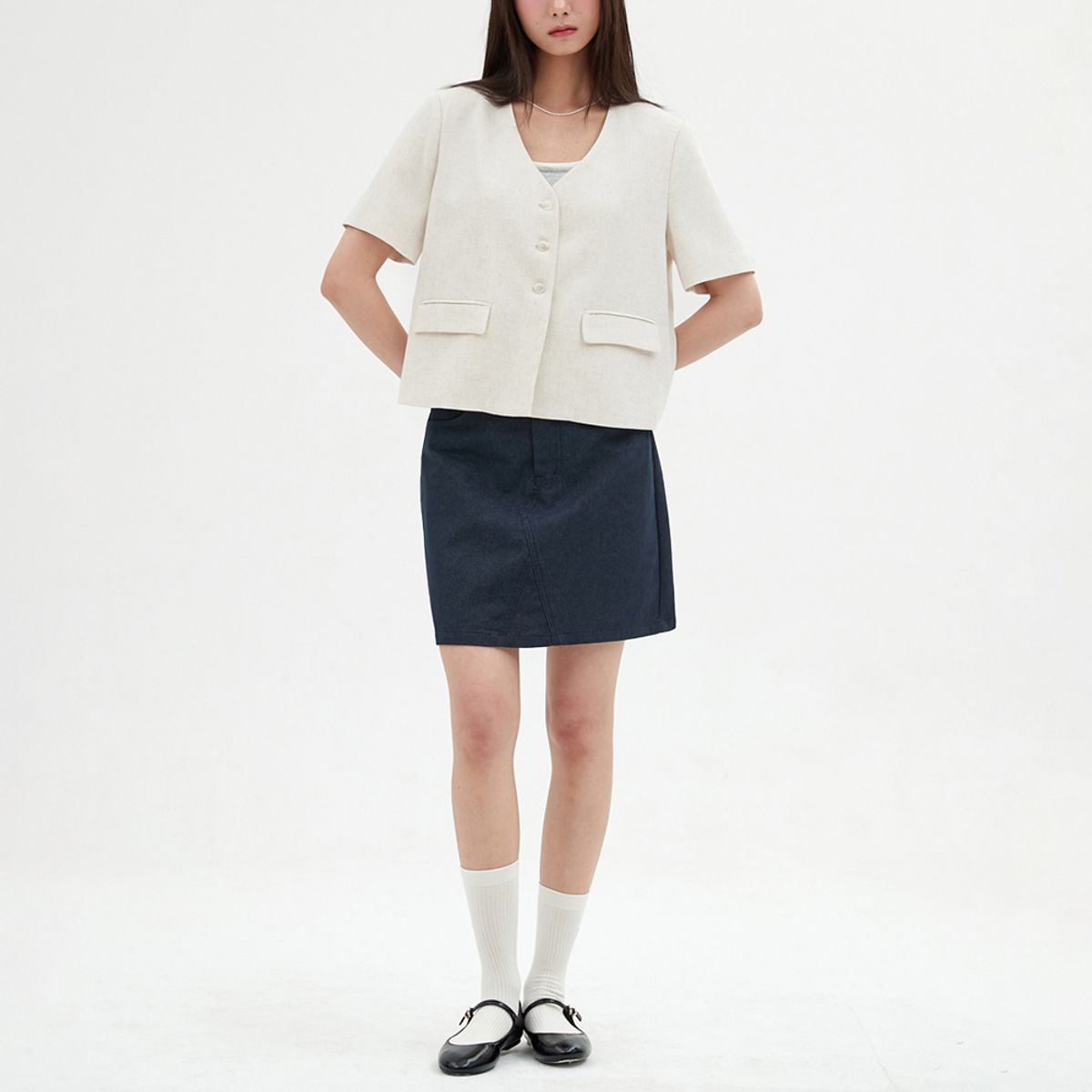 엘씨브이(LCVE) LINEN SHORT SLEEVE JACKET_BEIGE