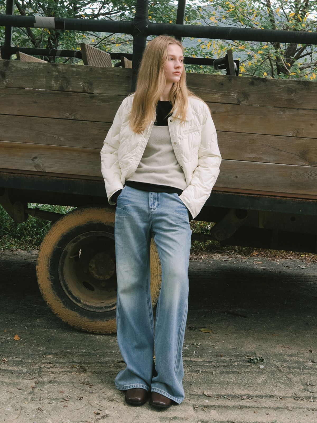엘씨브이(LCVE) VINTAGE WASH BOOTSCUT DENIM PANTS_BLUE