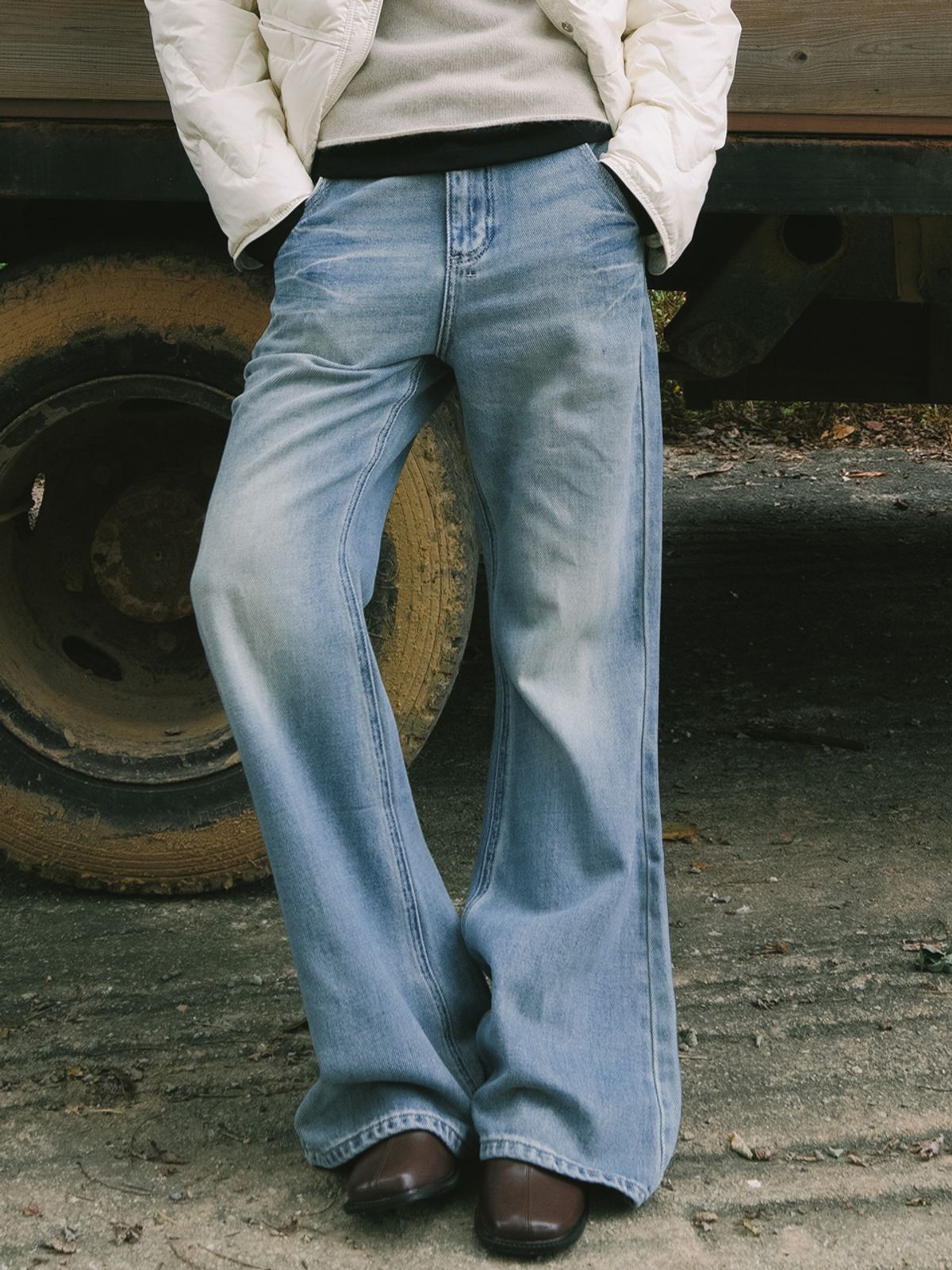 엘씨브이(LCVE) VINTAGE WASH BOOTSCUT DENIM PANTS_BLUE