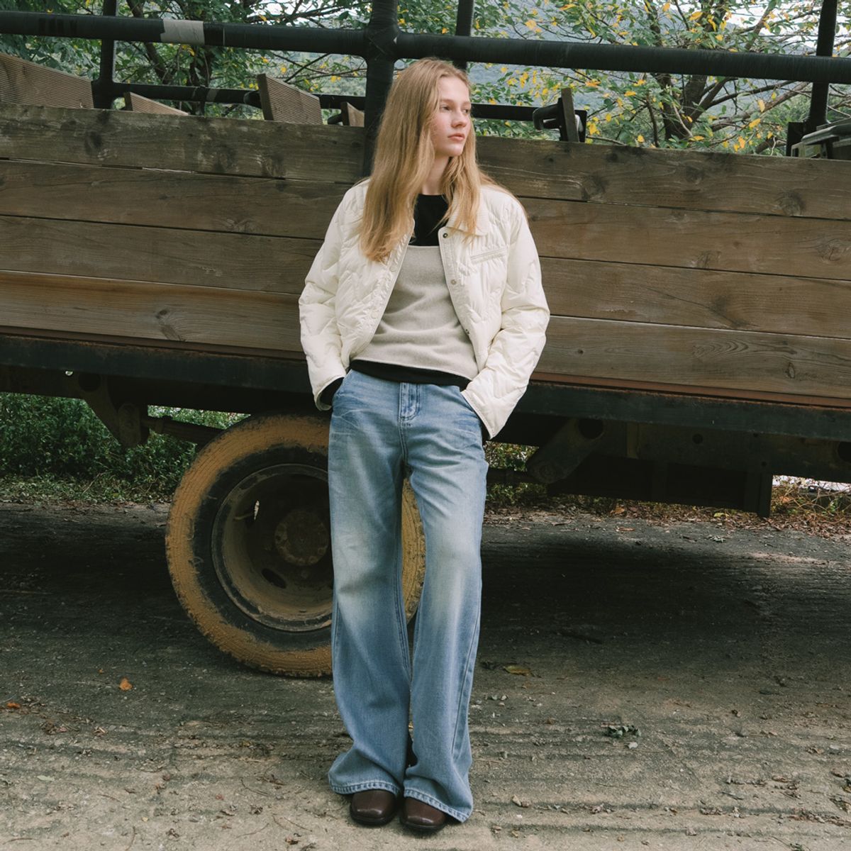 엘씨브이(LCVE) VINTAGE WASH BOOTSCUT DENIM PANTS_BLUE