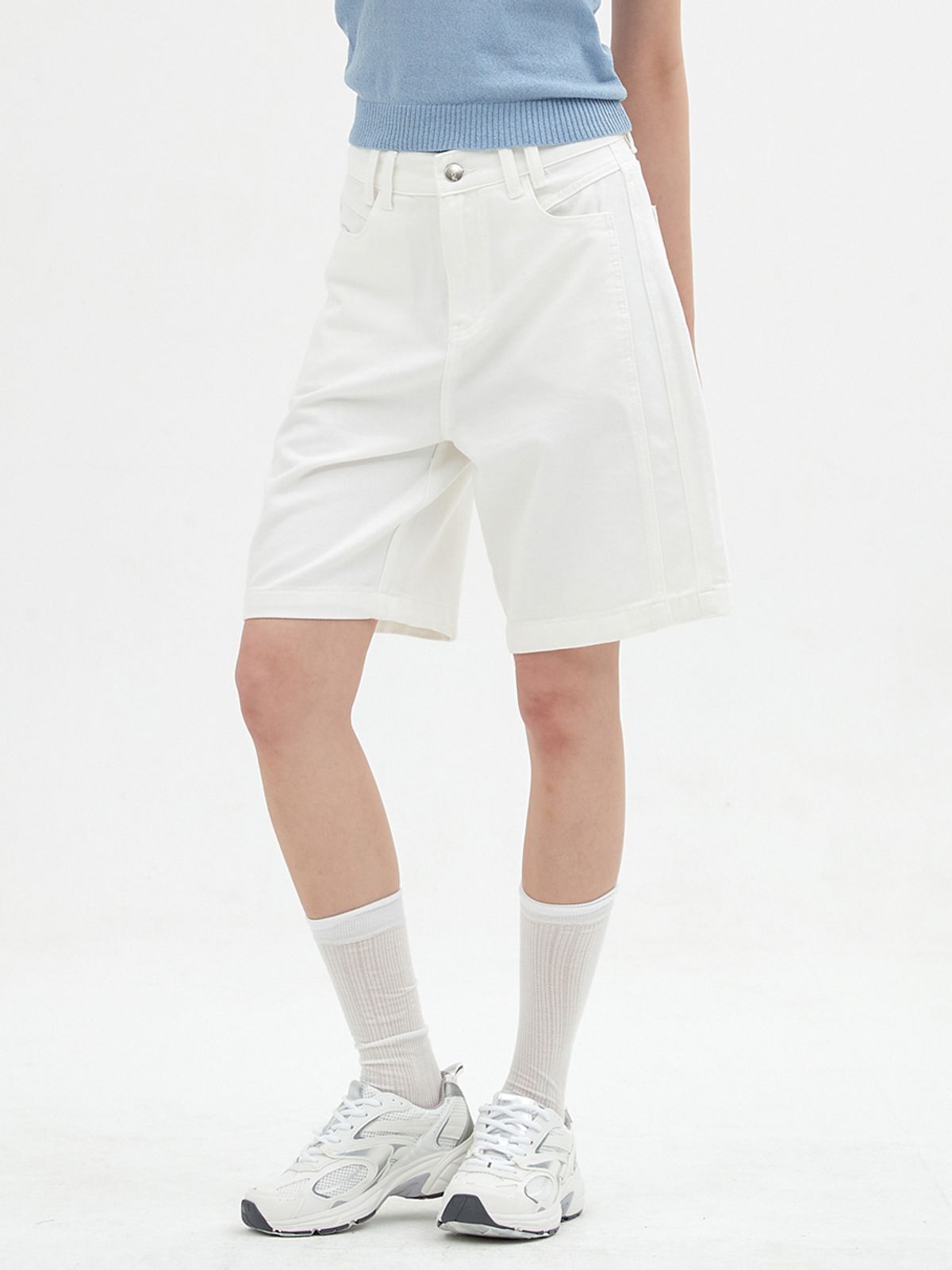 엘씨브이(LCVE) BERMUDA DENIM PANTS_IVORY