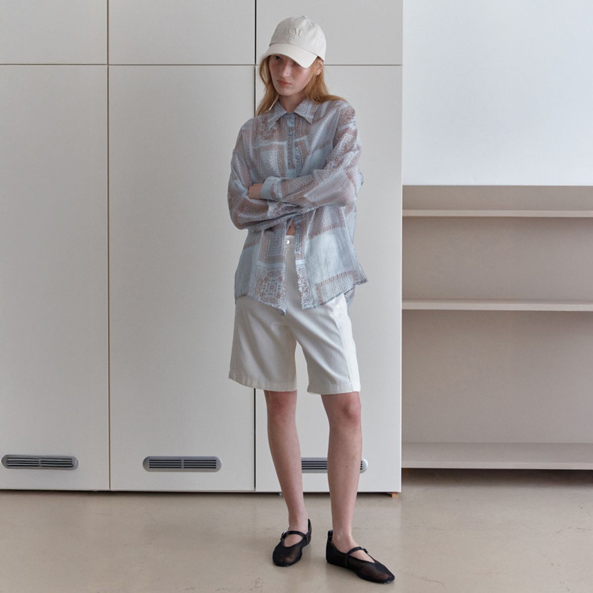 엘씨브이(LCVE) BERMUDA DENIM PANTS_IVORY