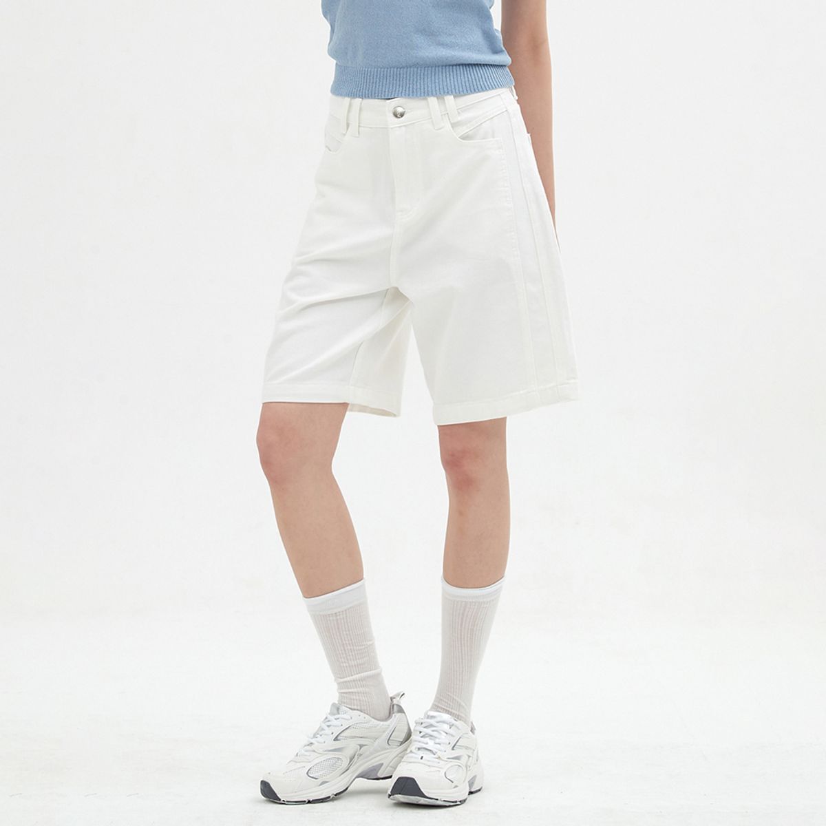 엘씨브이(LCVE) BERMUDA DENIM PANTS_IVORY
