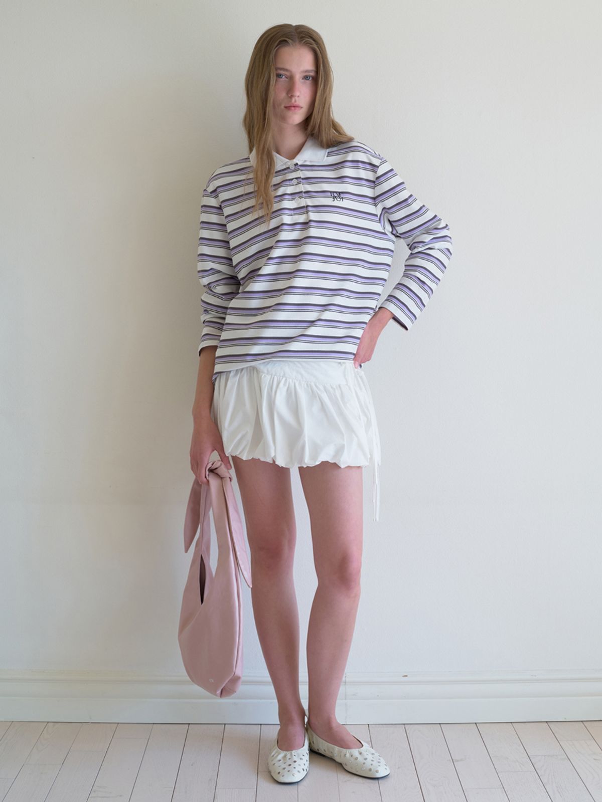 엘씨브이(LCVE) BALLOON LAYERED WRAP SKIRT_IVORY