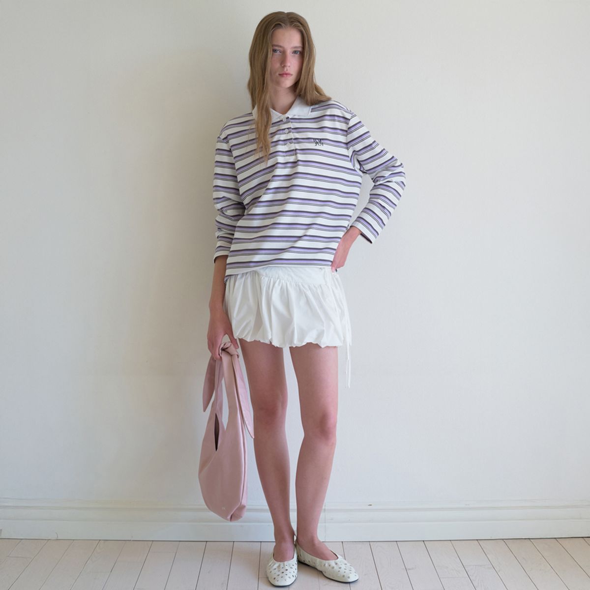 엘씨브이(LCVE) BALLOON LAYERED WRAP SKIRT_IVORY