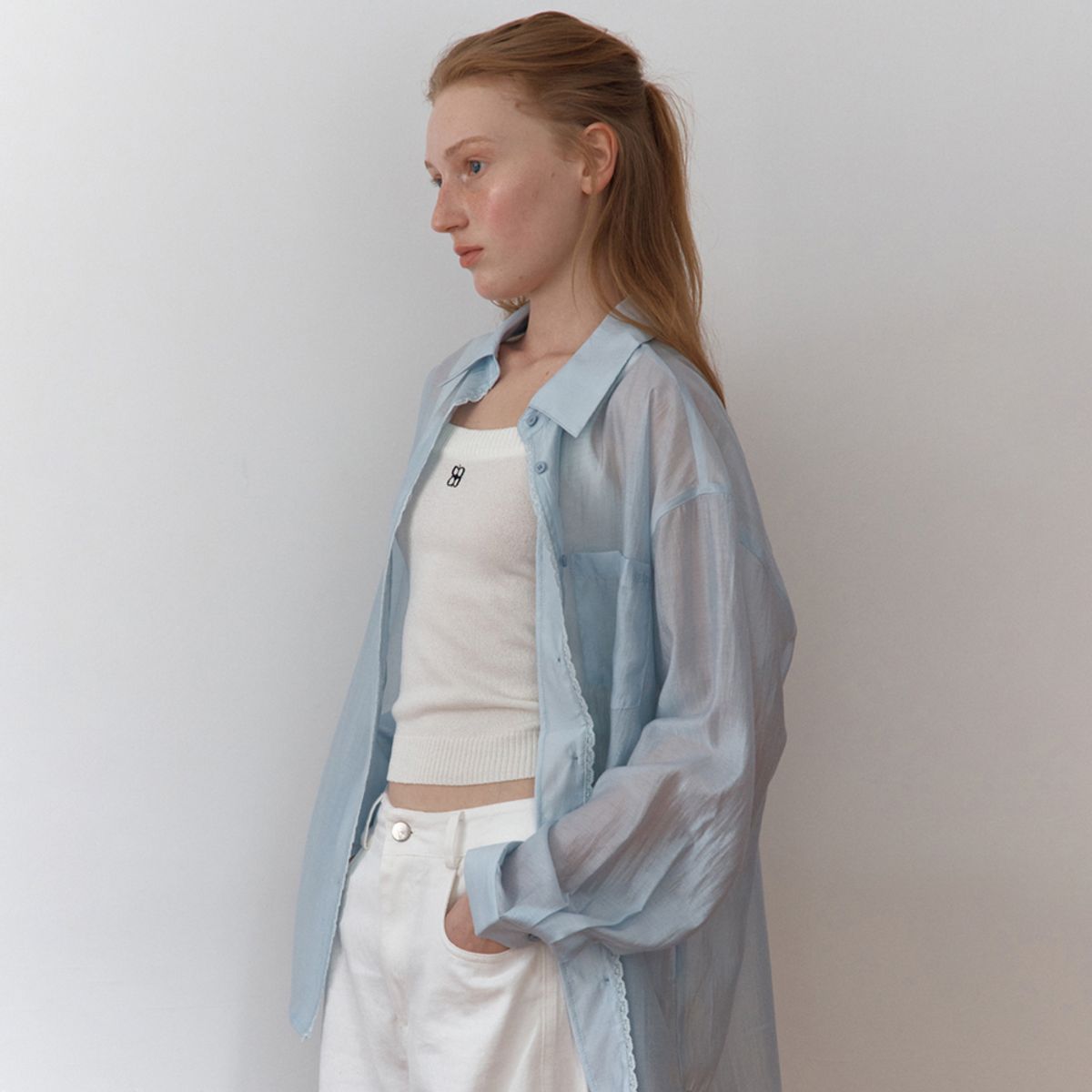 엘씨브이(LCVE) EMBROIDERY SLEEVELESS KNIT_IVORY