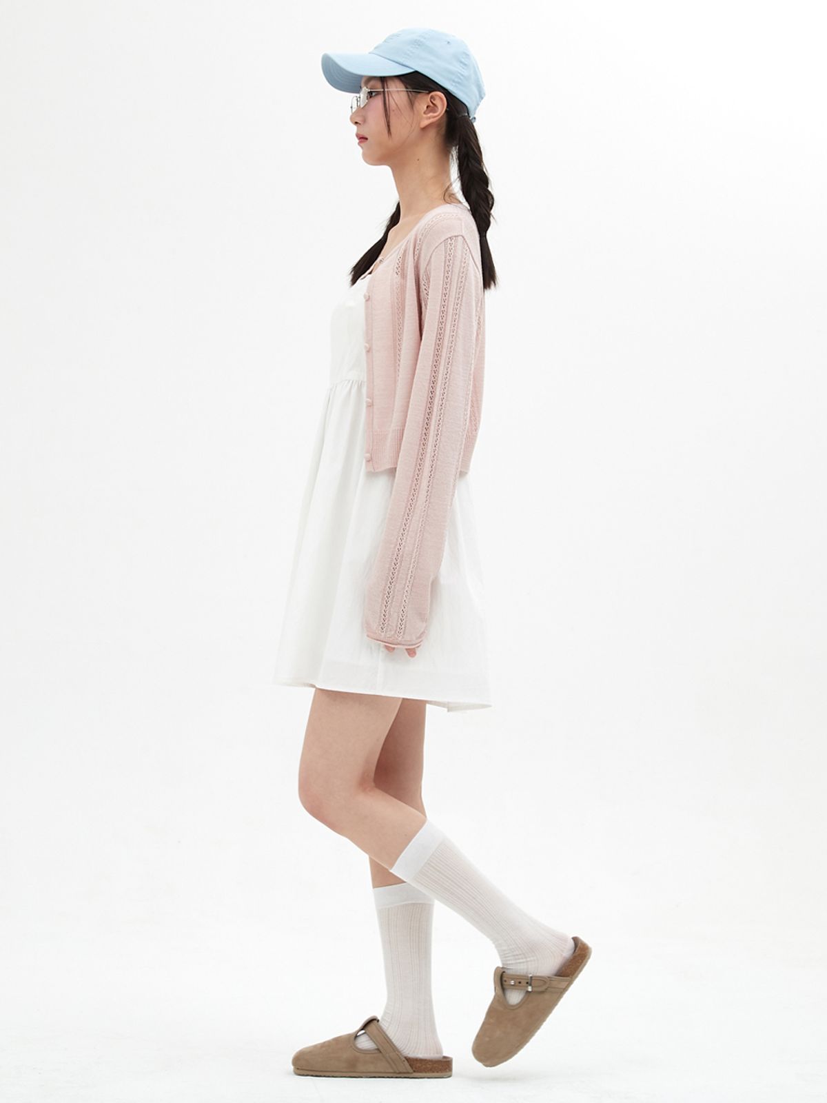 엘씨브이(LCVE) POINTELLE KNIT CARDIGAN_LIGHT PINK