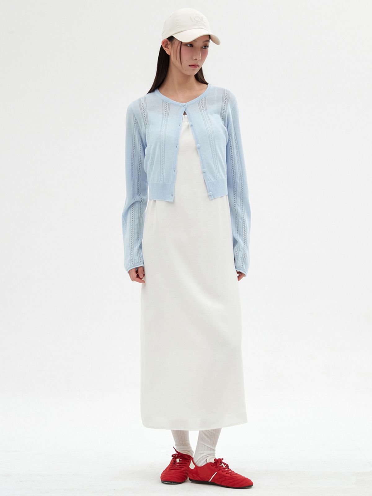 엘씨브이(LCVE) SHIRRING SLEEVELESS DRESS_IVORY