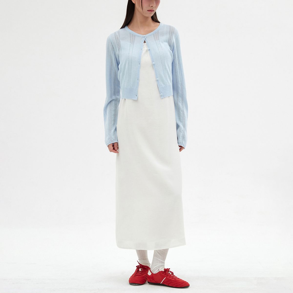엘씨브이(LCVE) SHIRRING SLEEVELESS DRESS_IVORY