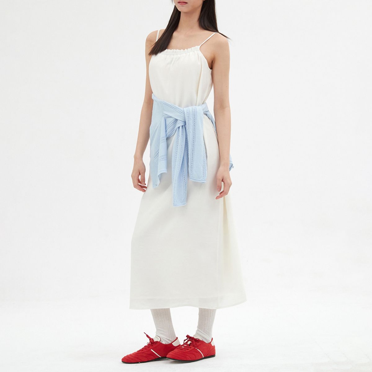 엘씨브이(LCVE) SHIRRING SLEEVELESS DRESS_IVORY