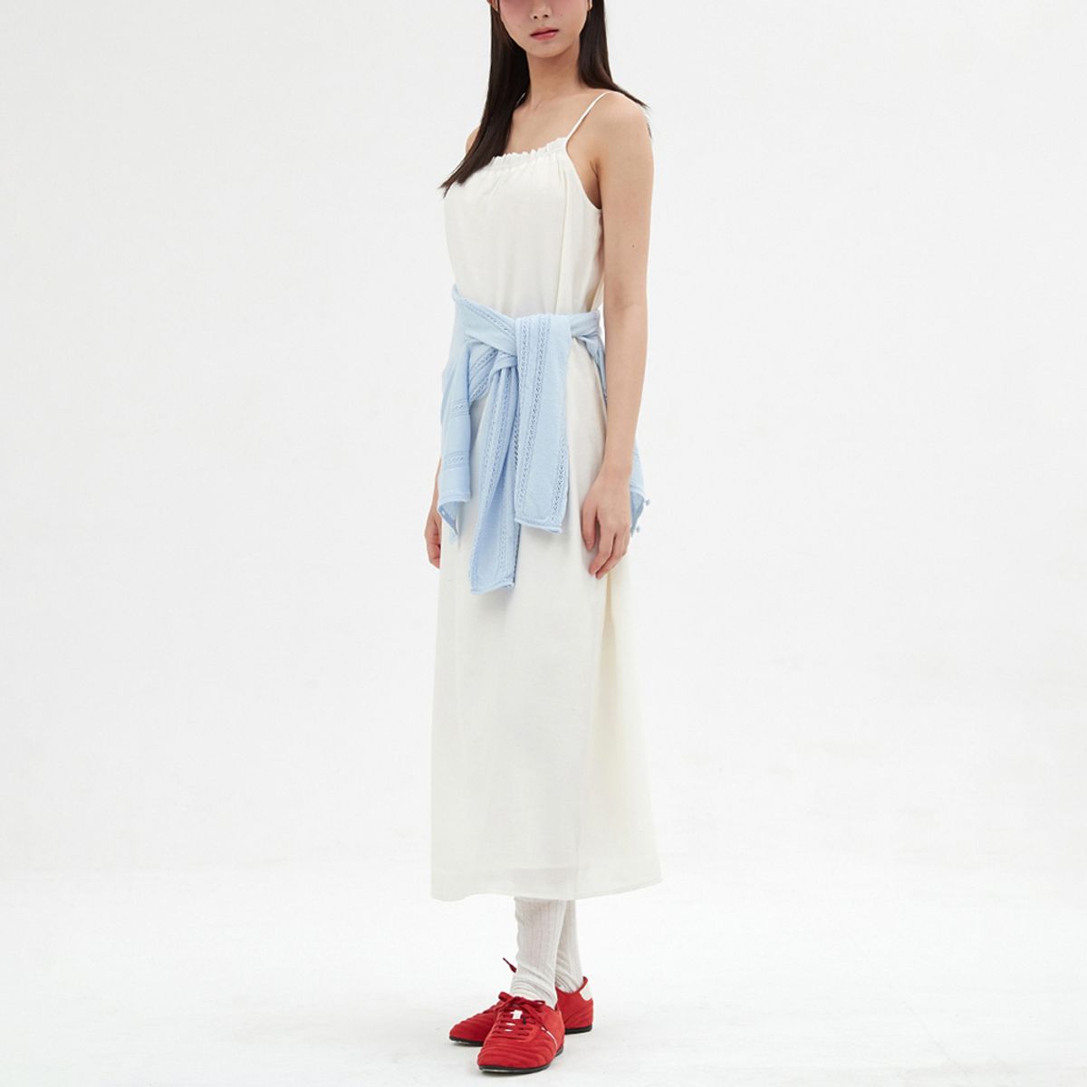 엘씨브이(LCVE) SHIRRING SLEEVELESS DRESS_IVORY