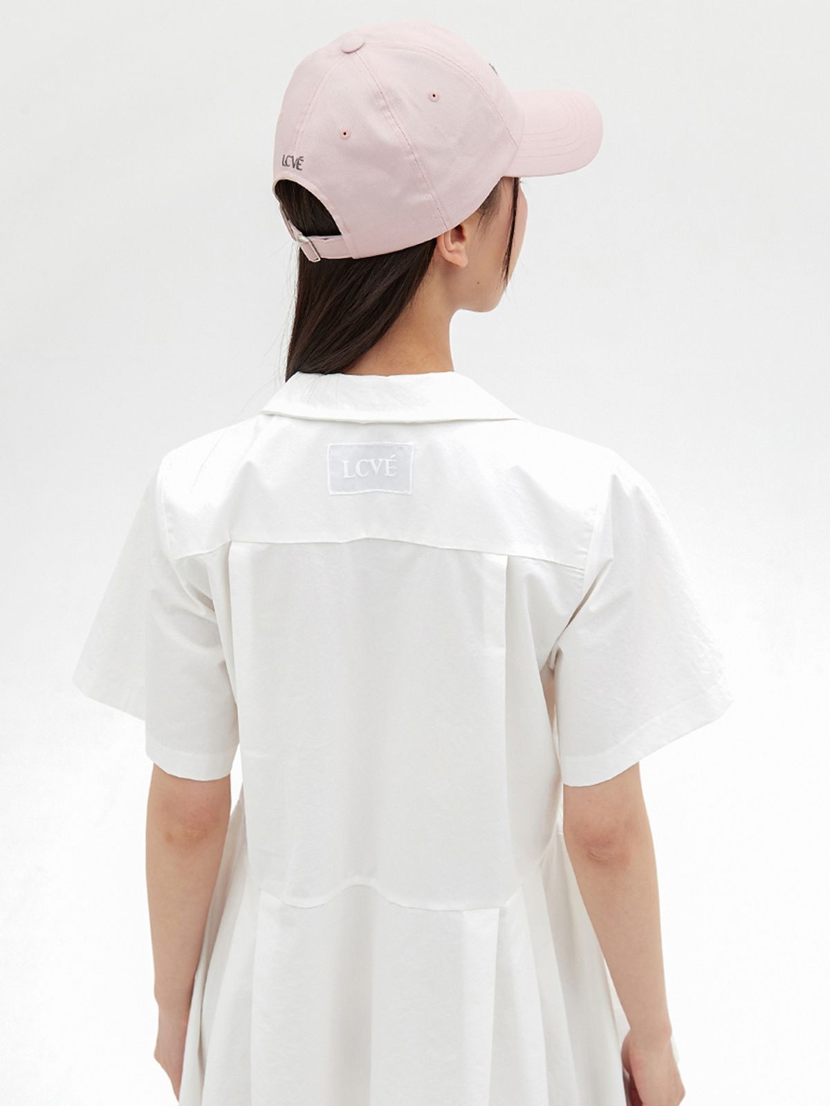 엘씨브이(LCVE) PLEATED SKIRT SHIRT DRESS_WHITE