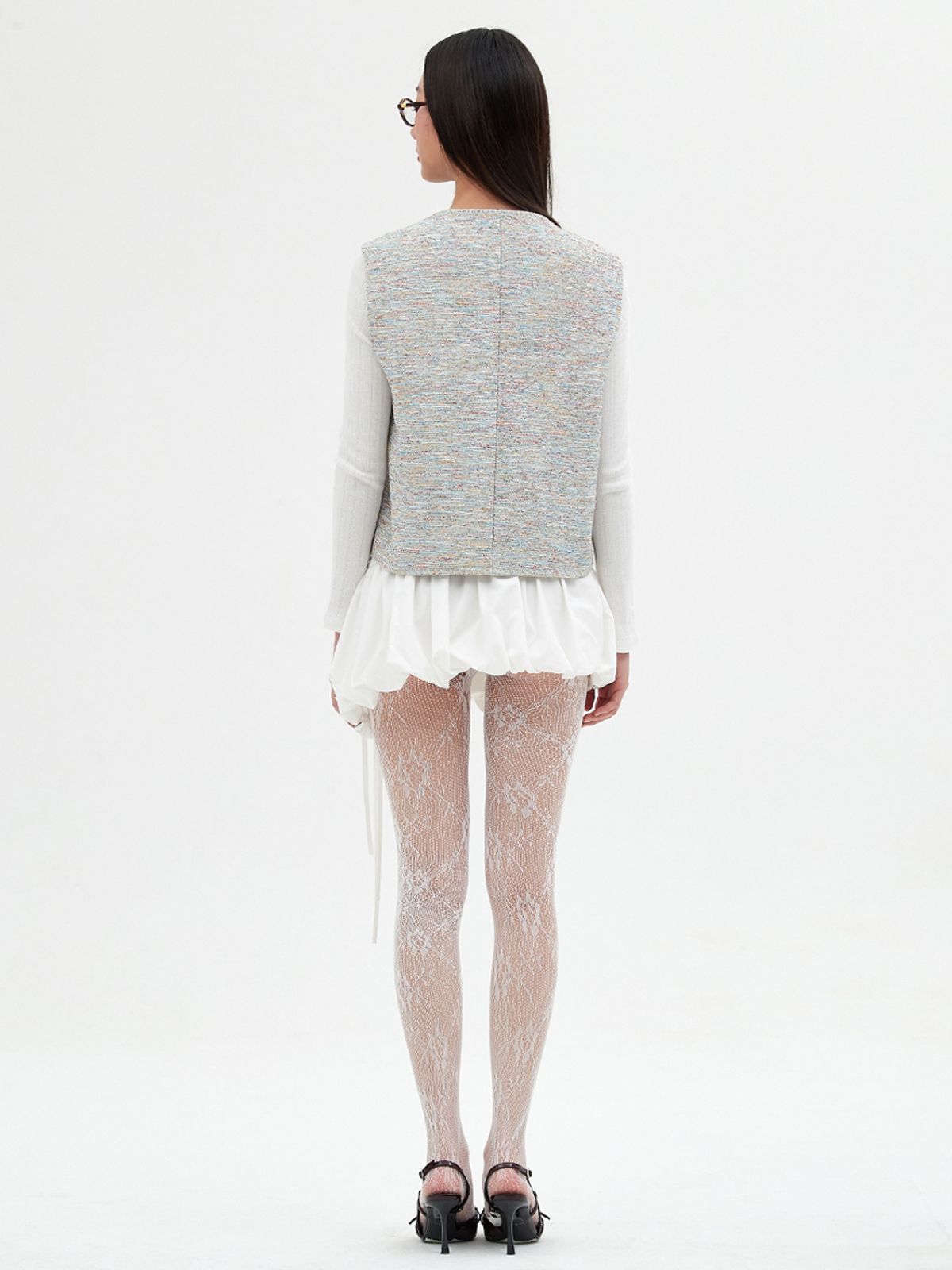 엘씨브이(LCVE) MULTI-COLOR TWEED VEST_SKYBLUE