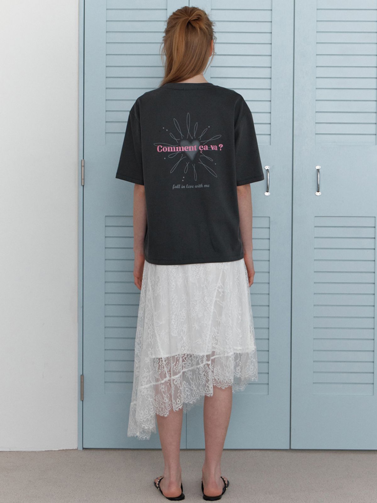 엘씨브이(LCVE) GLEAM PRINTING PIGMENT T-SHIRTS_CHARCOAL