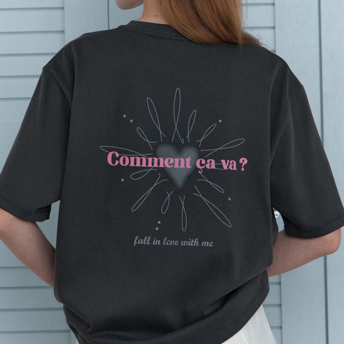 엘씨브이(LCVE) GLEAM PRINTING PIGMENT T-SHIRTS_CHARCOAL