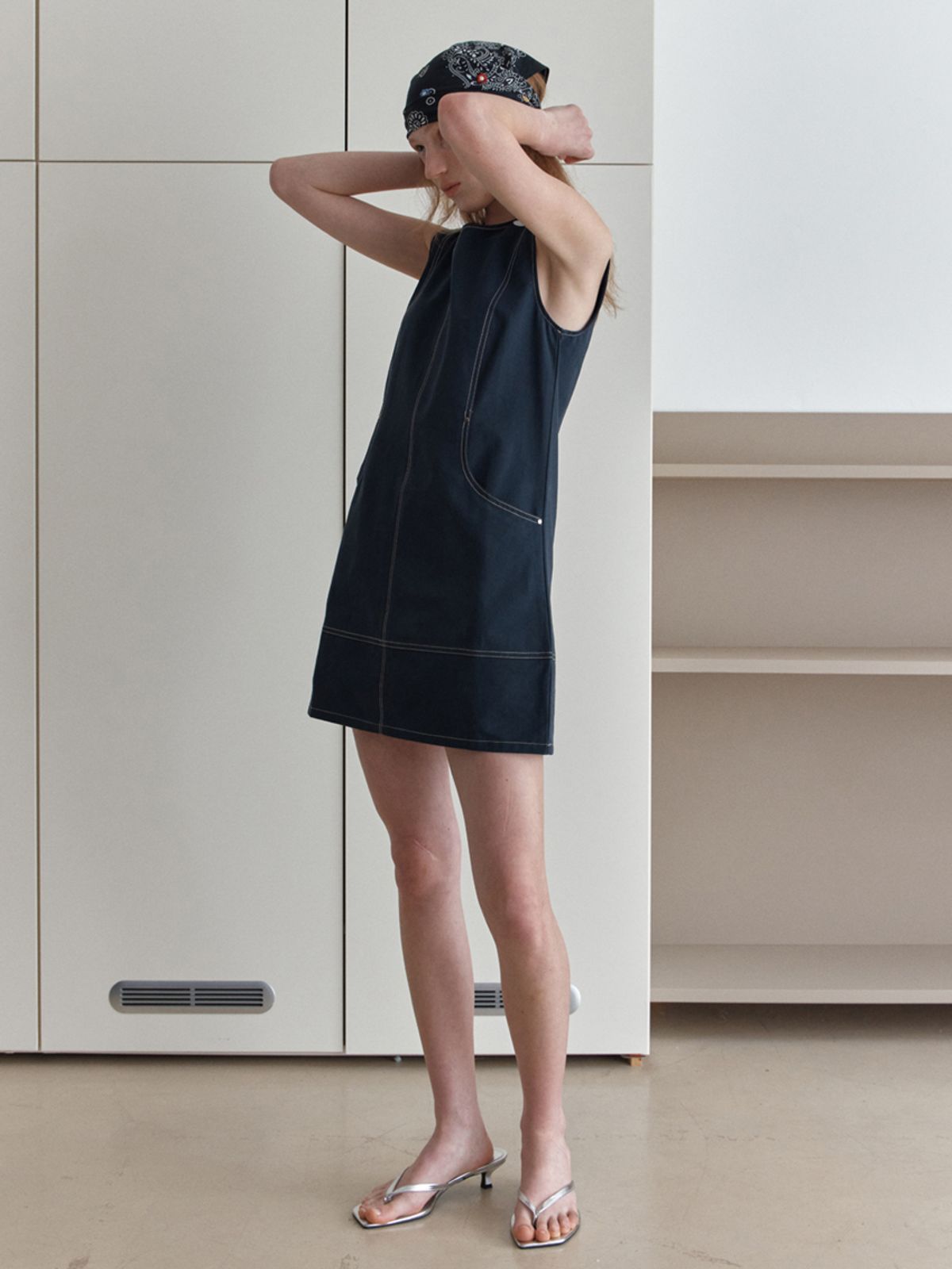 엘씨브이(LCVE) STITCHED POCKET MINI DRESS_NAVY