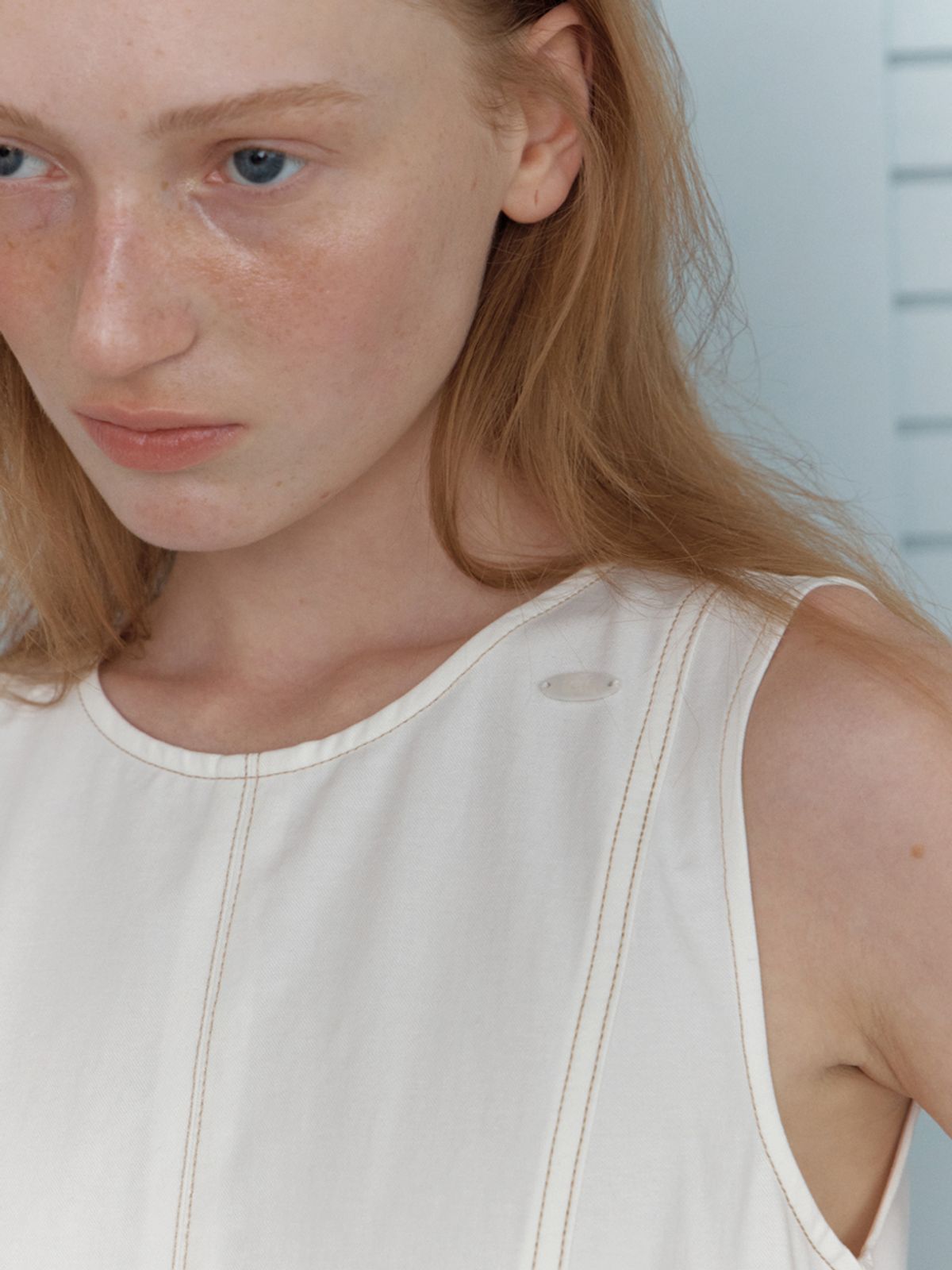 엘씨브이(LCVE) STITCHED POCKET MINI DRESS_IVORY