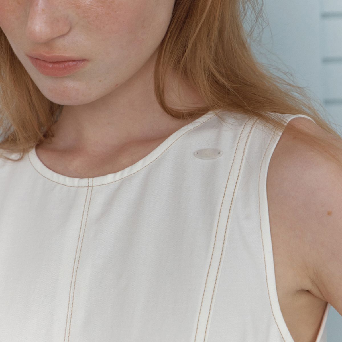 엘씨브이(LCVE) STITCHED POCKET MINI DRESS_IVORY