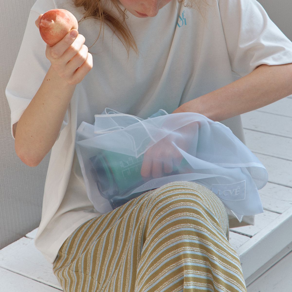 엘씨브이(LCVE) LUMIERE ORGANZA BAG_WHITE