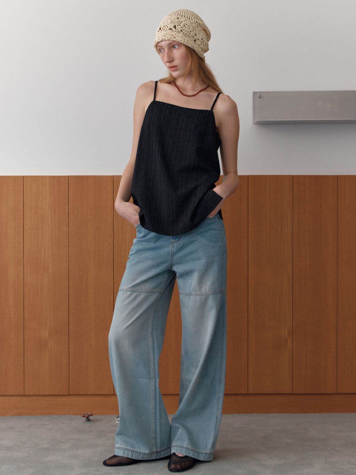 엘씨브이(LCVE) INCISION WIDE DENIM PANTS_BLUE