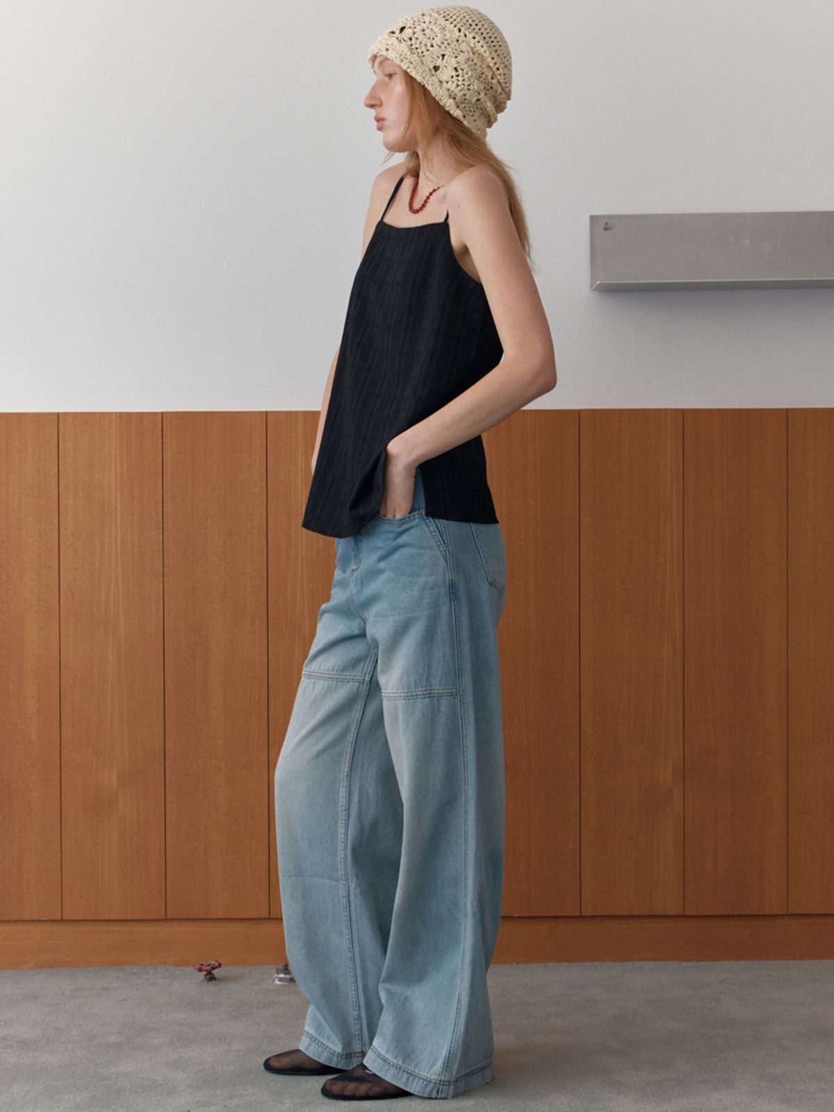 엘씨브이(LCVE) INCISION WIDE DENIM PANTS_BLUE