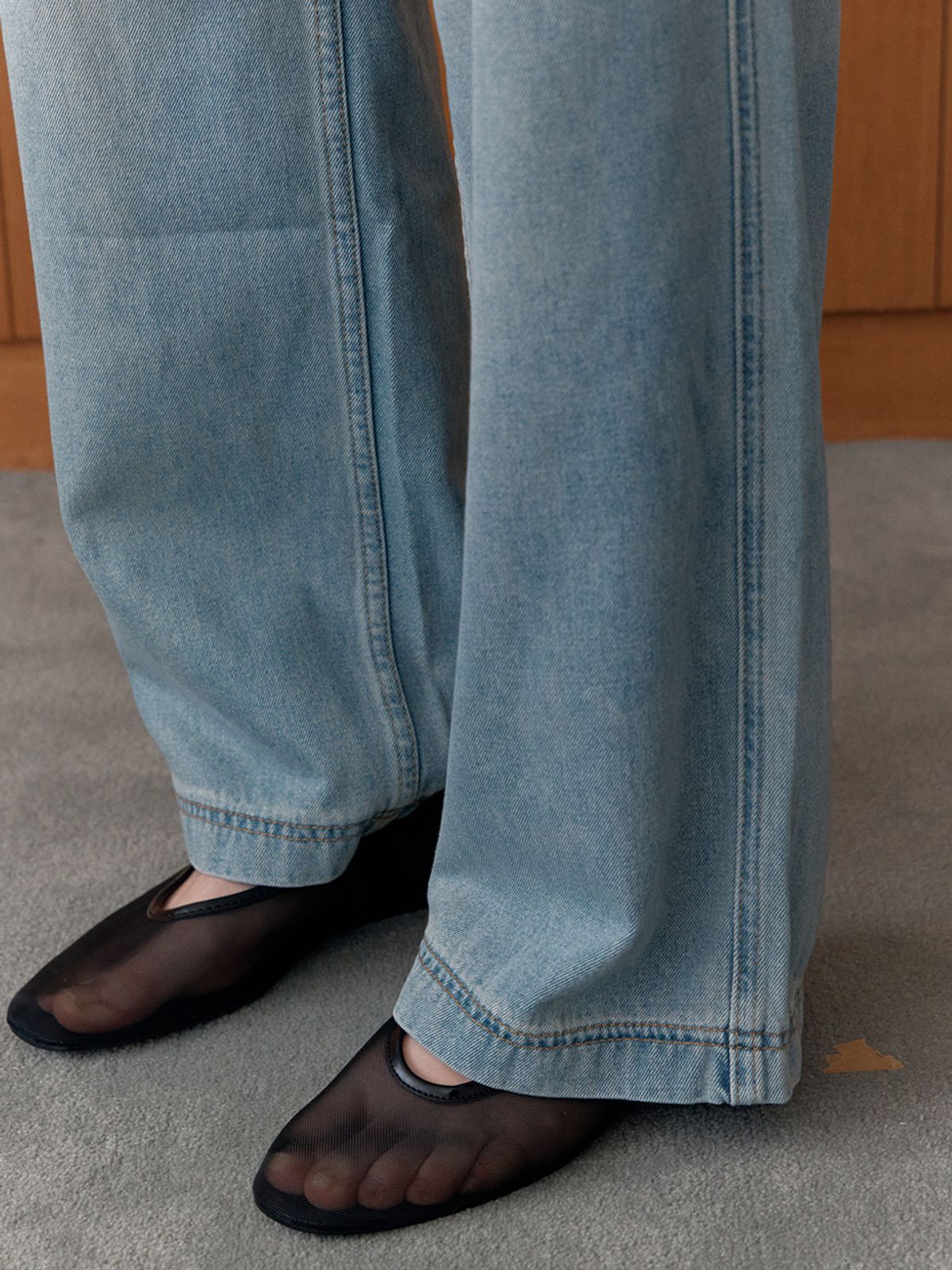 엘씨브이(LCVE) INCISION WIDE DENIM PANTS_BLUE