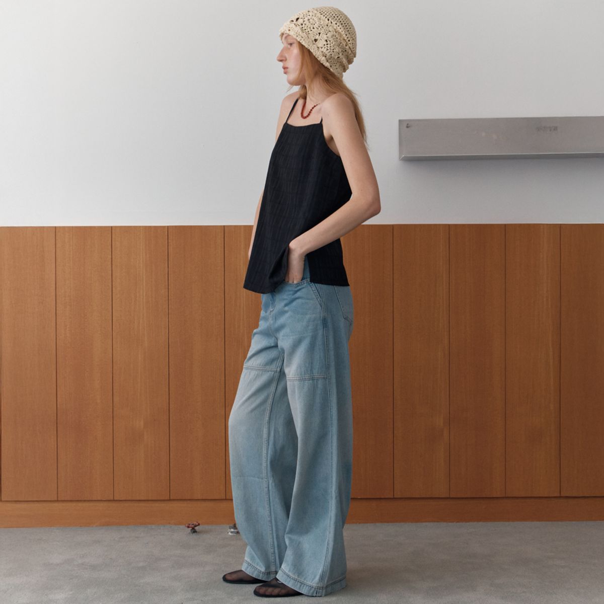 엘씨브이(LCVE) INCISION WIDE DENIM PANTS_BLUE