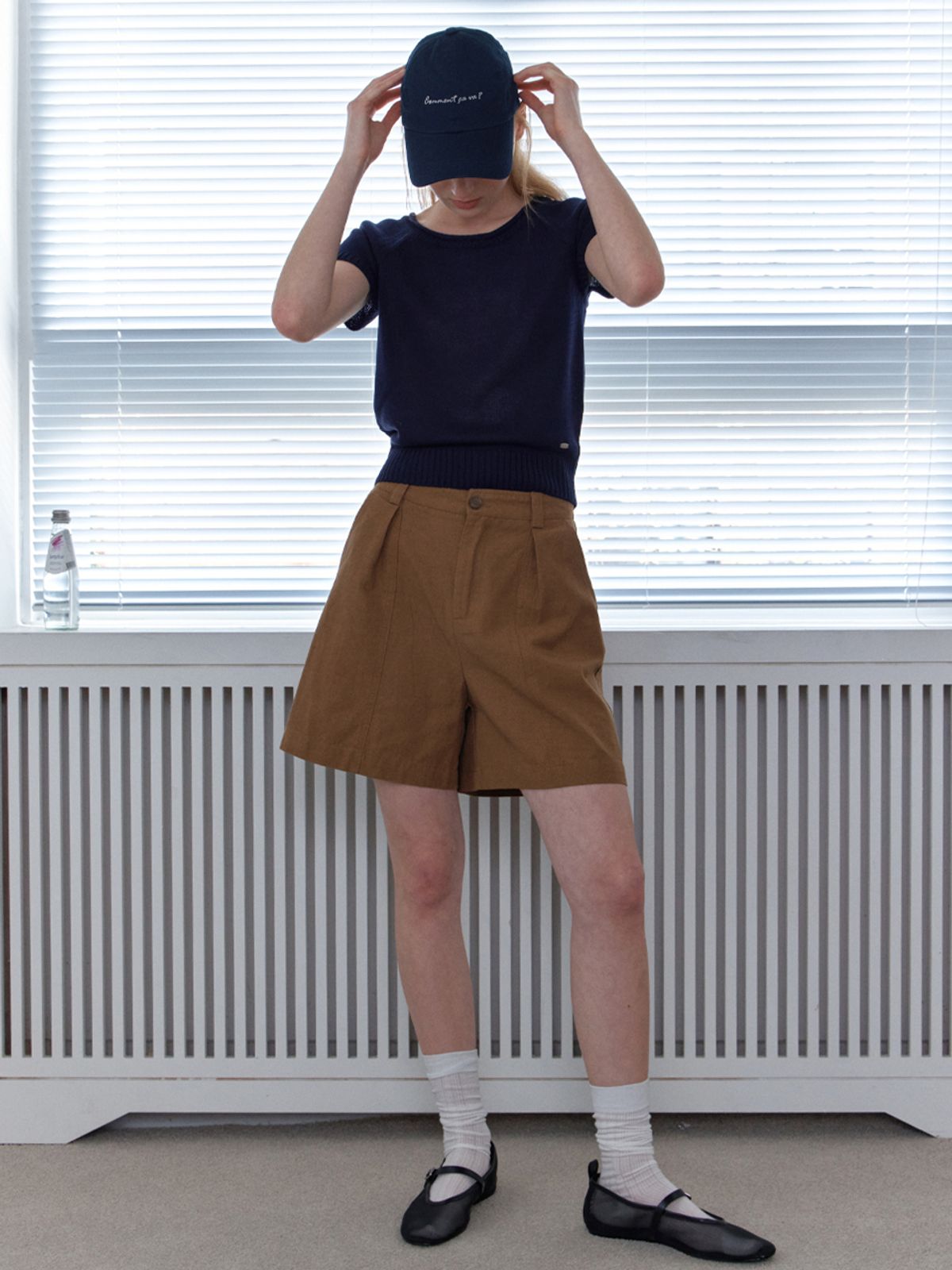 엘씨브이(LCVE) TUCK DETAIL BERMUDA PANTS_CAMEL