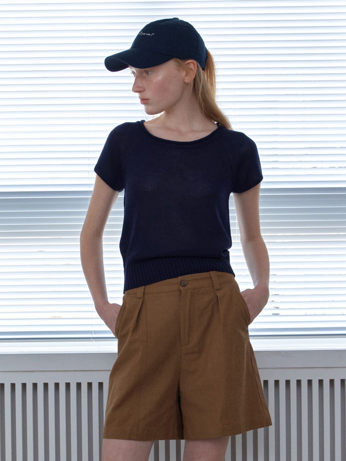 엘씨브이(LCVE) TUCK DETAIL BERMUDA PANTS_CAMEL