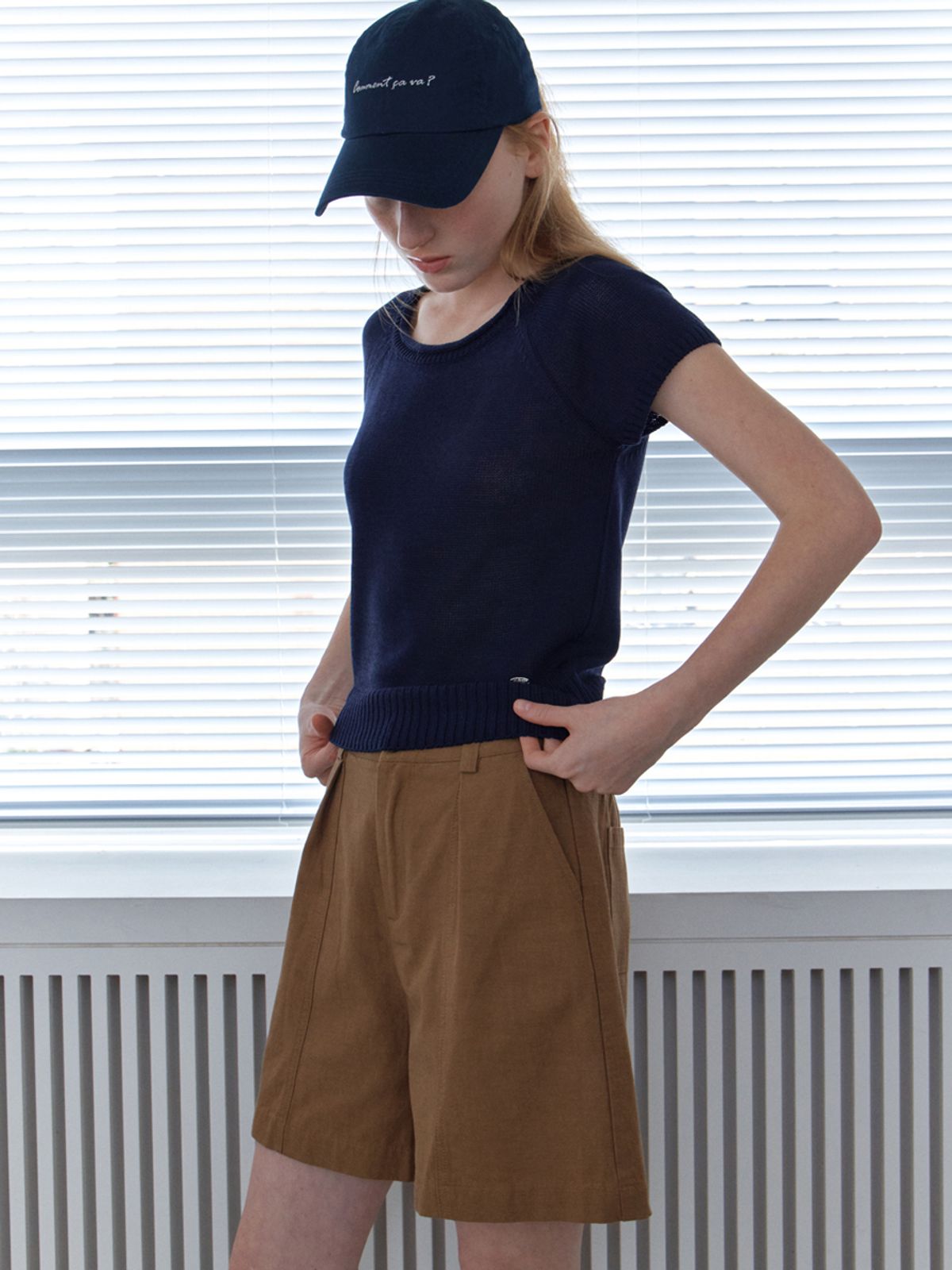 엘씨브이(LCVE) TUCK DETAIL BERMUDA PANTS_CAMEL