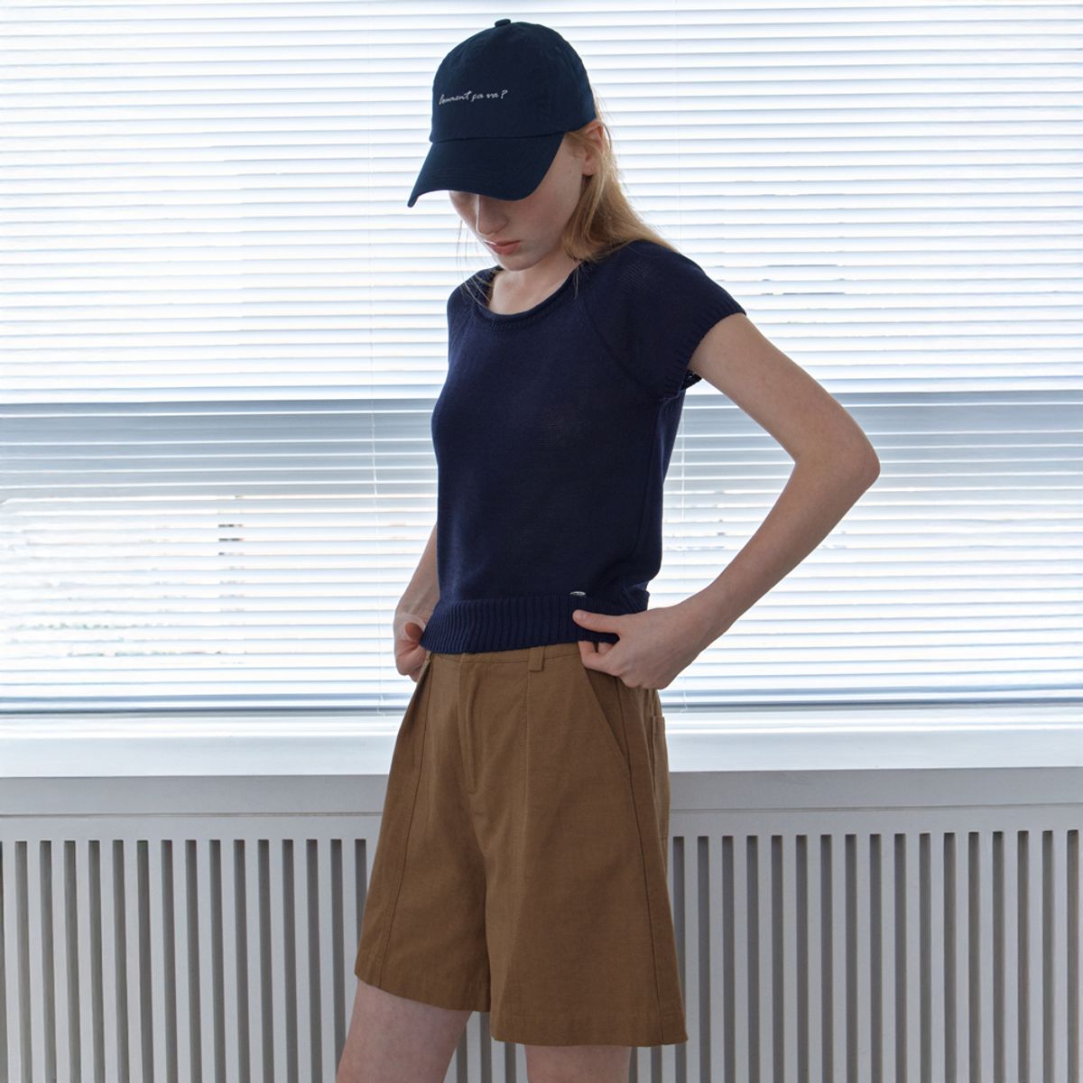 엘씨브이(LCVE) TUCK DETAIL BERMUDA PANTS_CAMEL